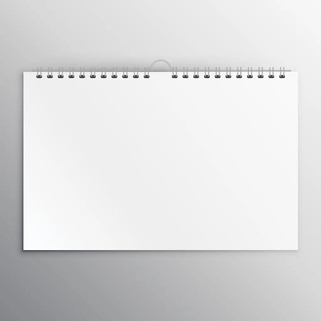 horizontal calender or notebook blank mockup design template
